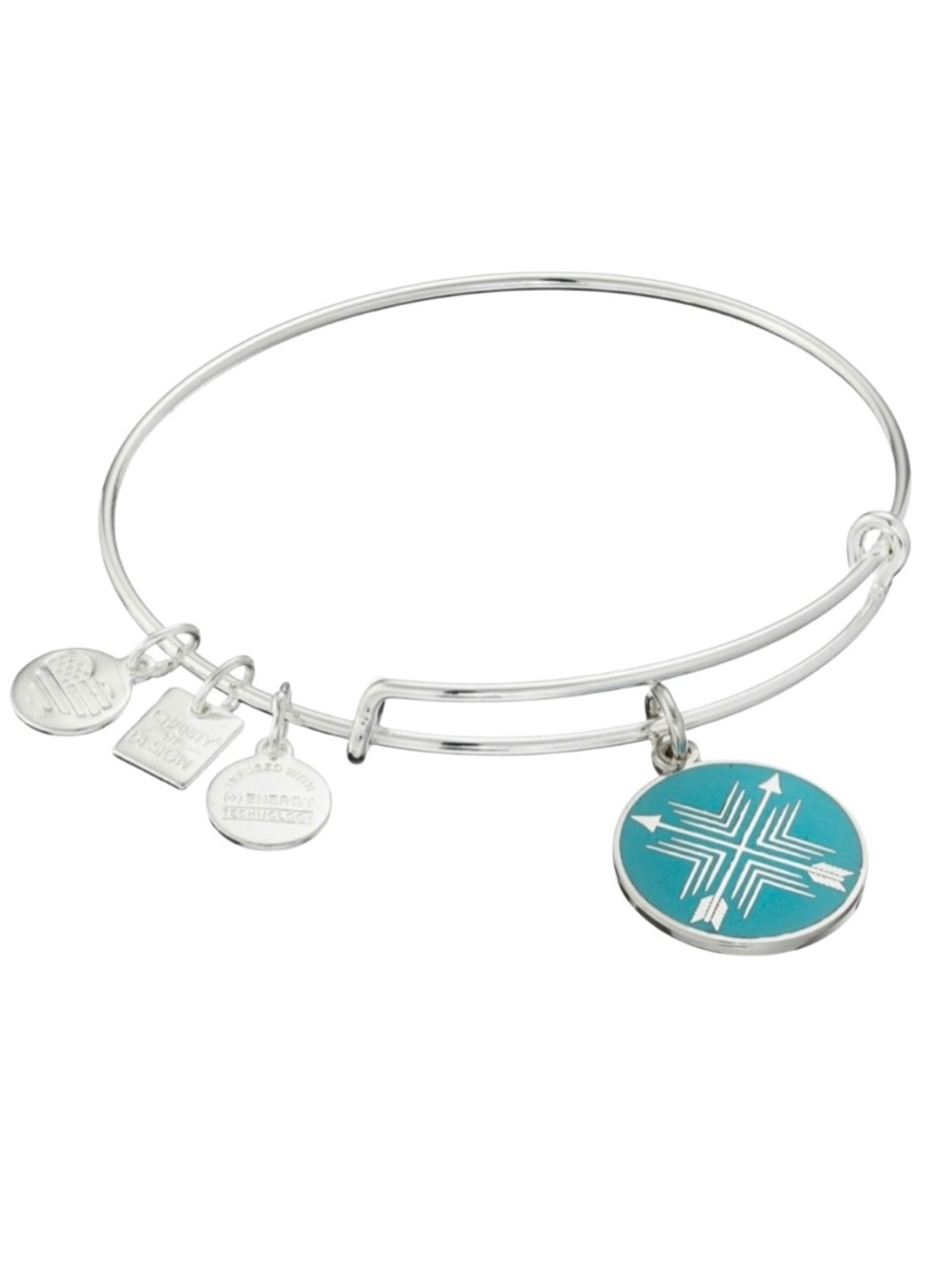 Alex and Ani Arrows of Friendship Bangle Bracelet - Silver & Turquoise